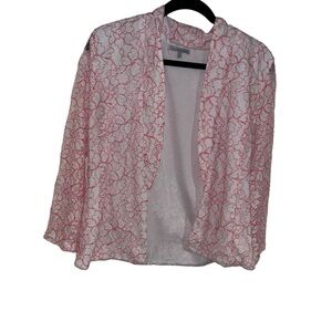 Vintage y2k Charlotte Russe pink white lace blazer Jacket new nwt large L
